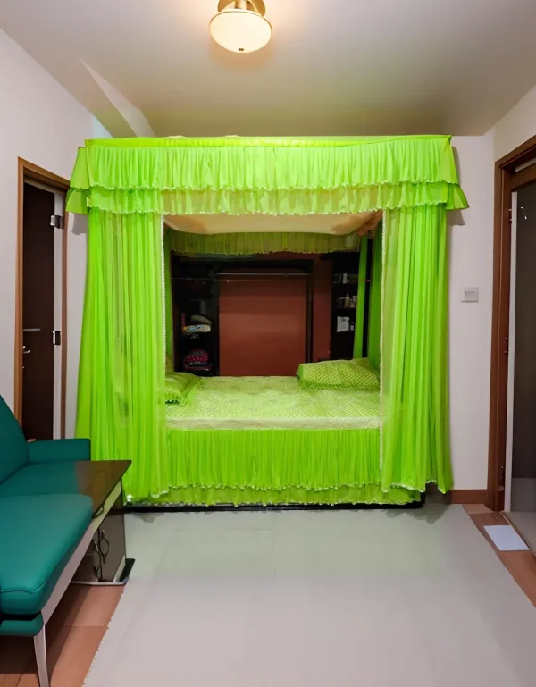 Curtain style mosquito lime green