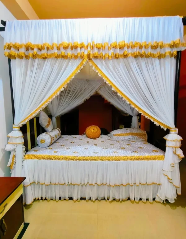 luxury bed wedding decoration