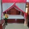 mosquito net bed decoration in crimson red color