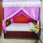 orchid purple mosquito net for bed in a bedrom